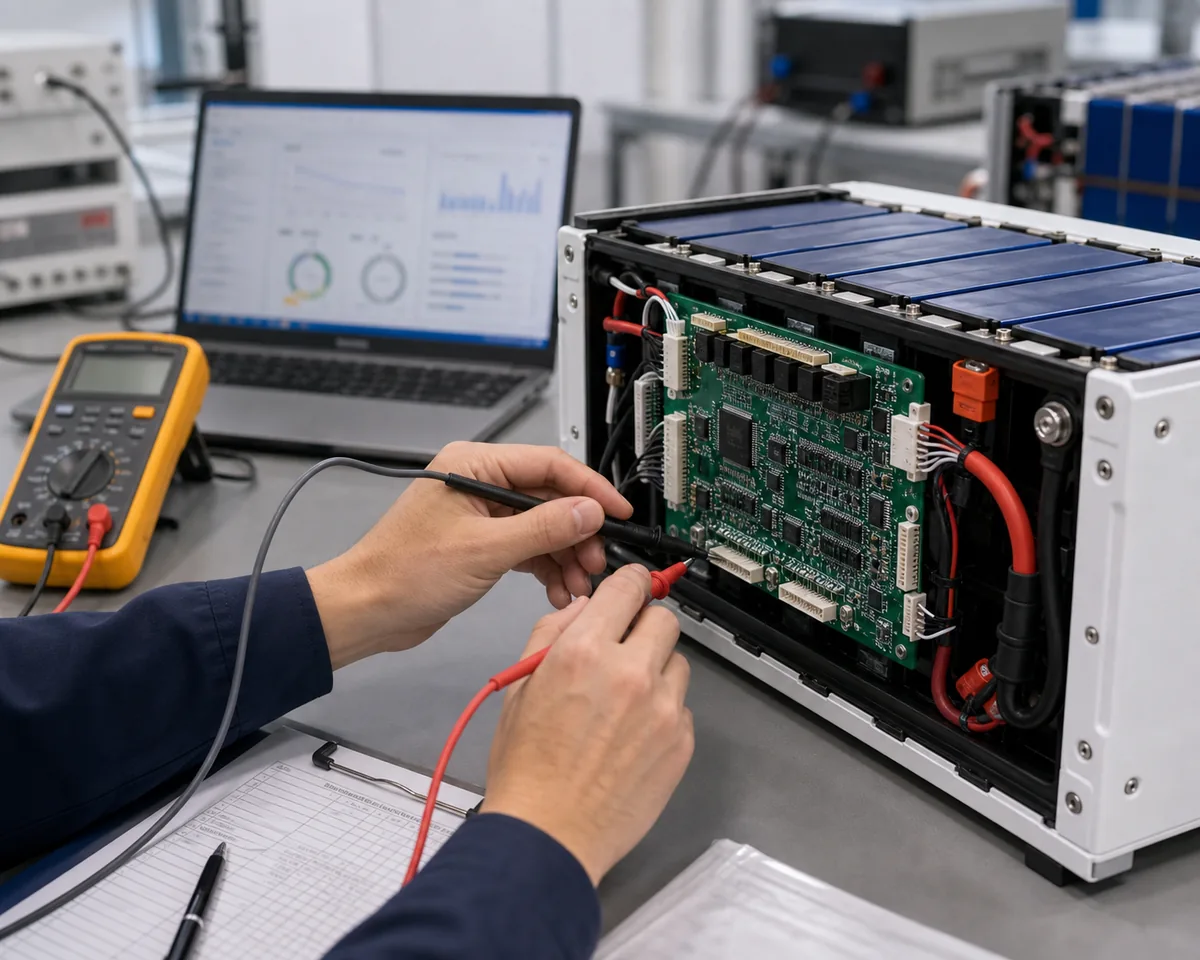 LiFePO4 battery BMS parameters inspection image