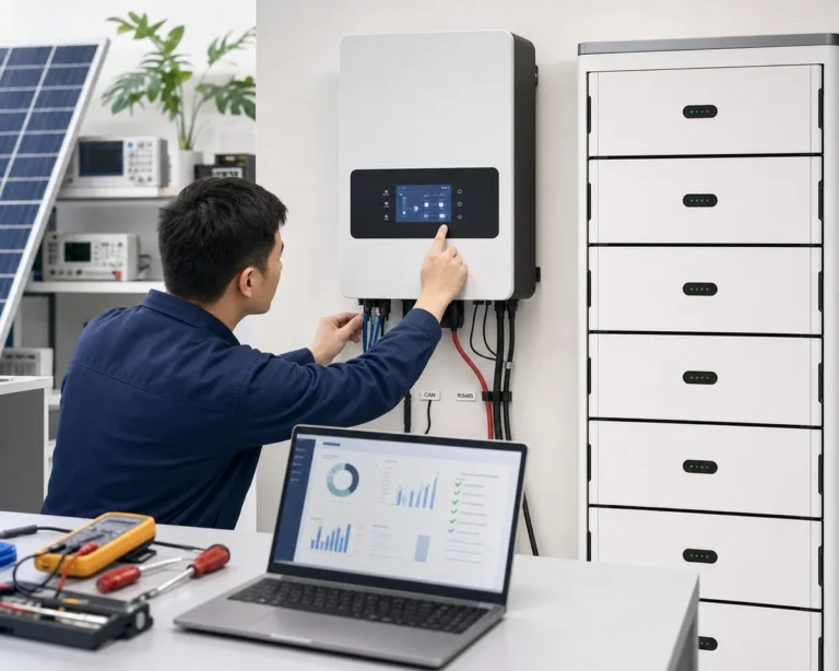 Hybrid inverter compatibility check for LiFePO4 home battery with CAN and RS485 communication
