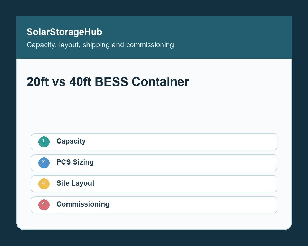 20ft vs 40ft BESS Container: Capacity, Layout, Shipping and Commissioning Checklist