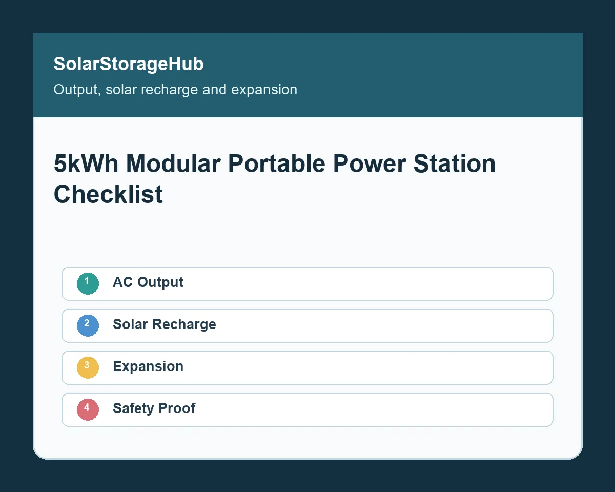 5kWh Modular Portable Power Station Checklist: Output and Solar Recharge