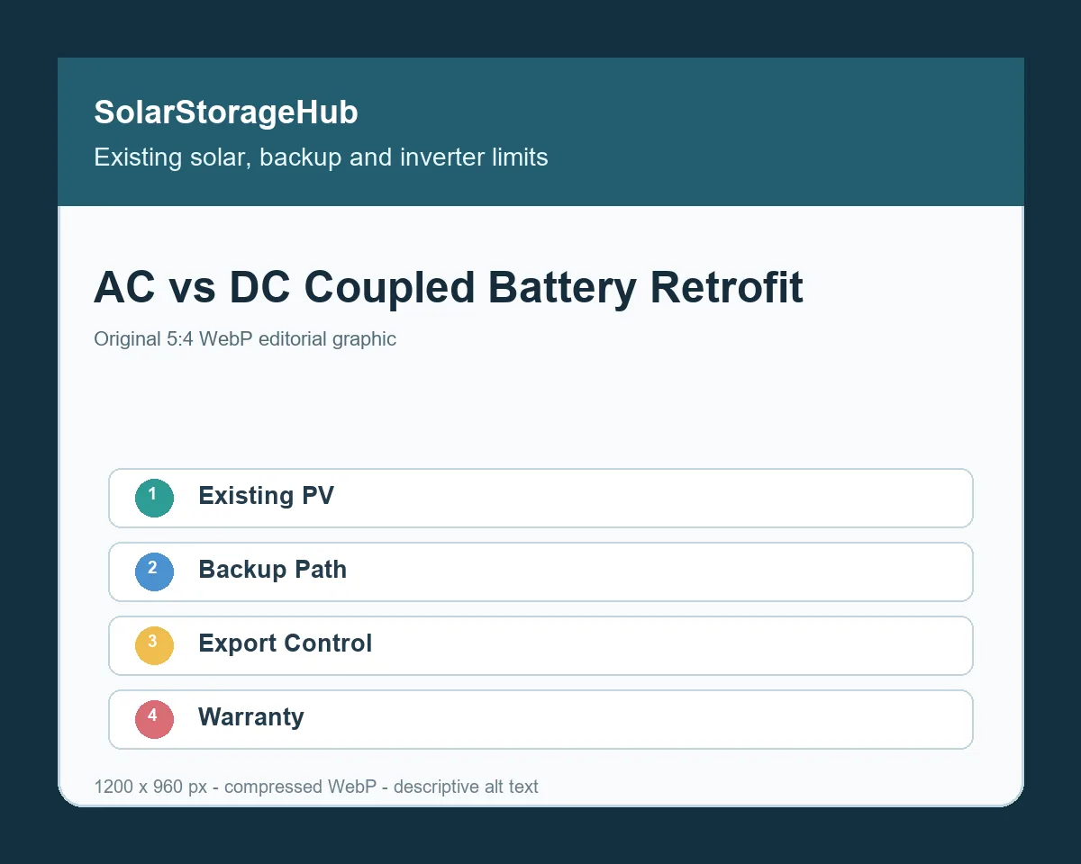 AC-Coupled vs DC-Coupled Home Battery Retrofit: Solar, Backup and Inverter Checklist