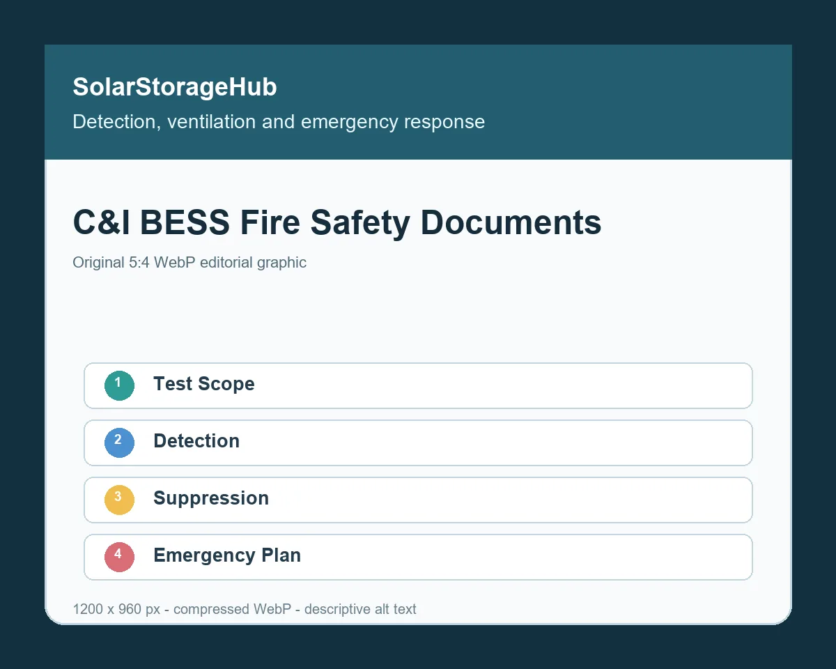 C&I BESS Fire Safety Checklist: Detection, Suppression and Emergency Documents