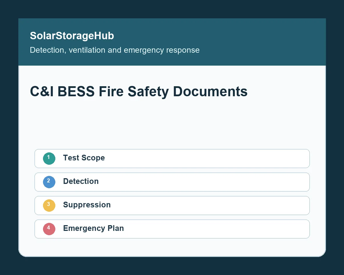 C&I BESS Fire Safety Checklist: Detection, Suppression and Emergency Documents