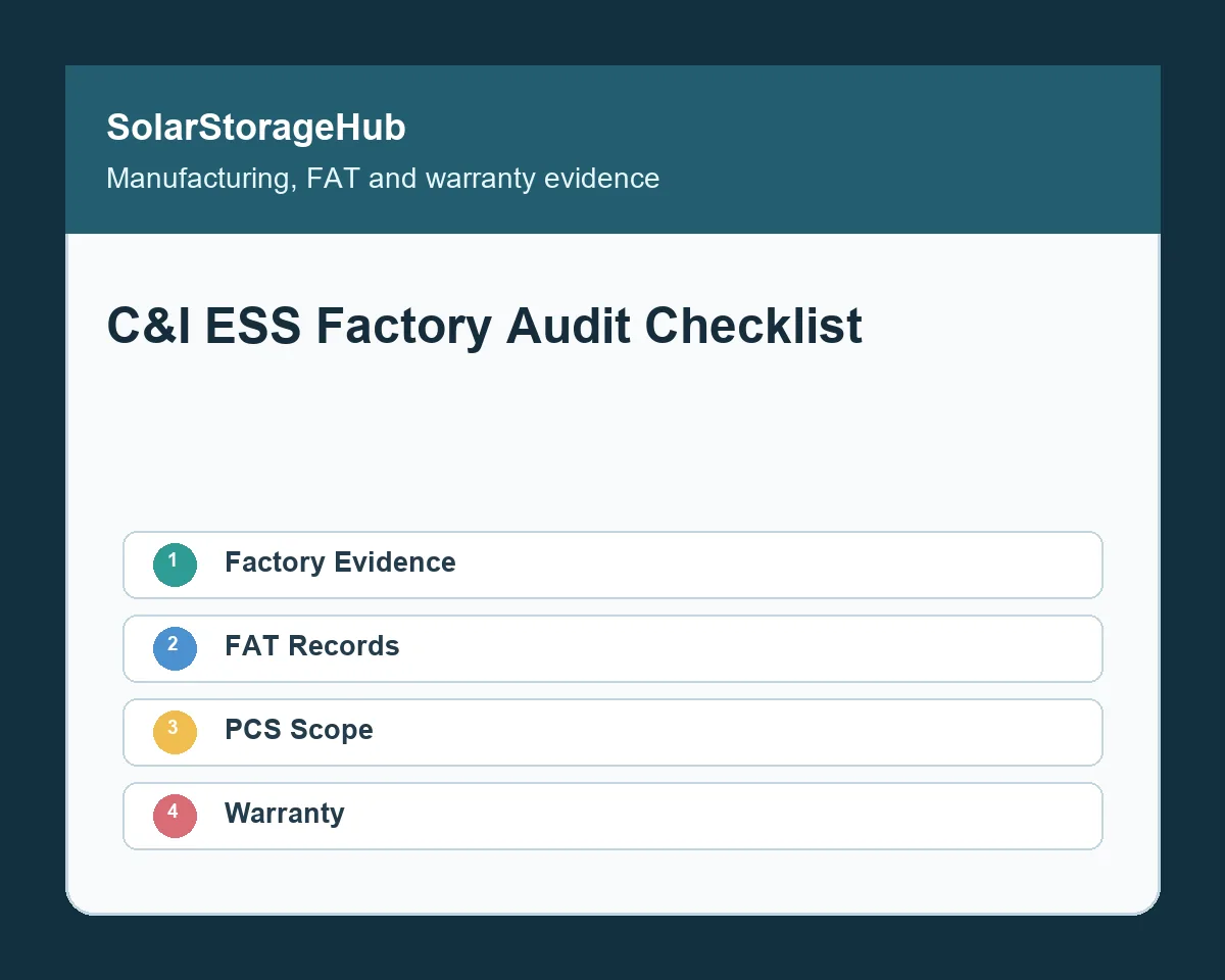 C&I ESS Factory Audit Checklist: Manufacturing, FAT and Warranty
