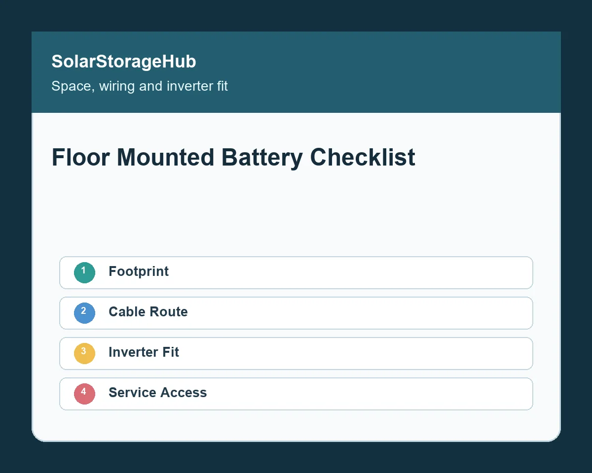 Floor Mounted Battery Checklist: Space, Wiring and Inverter Fit