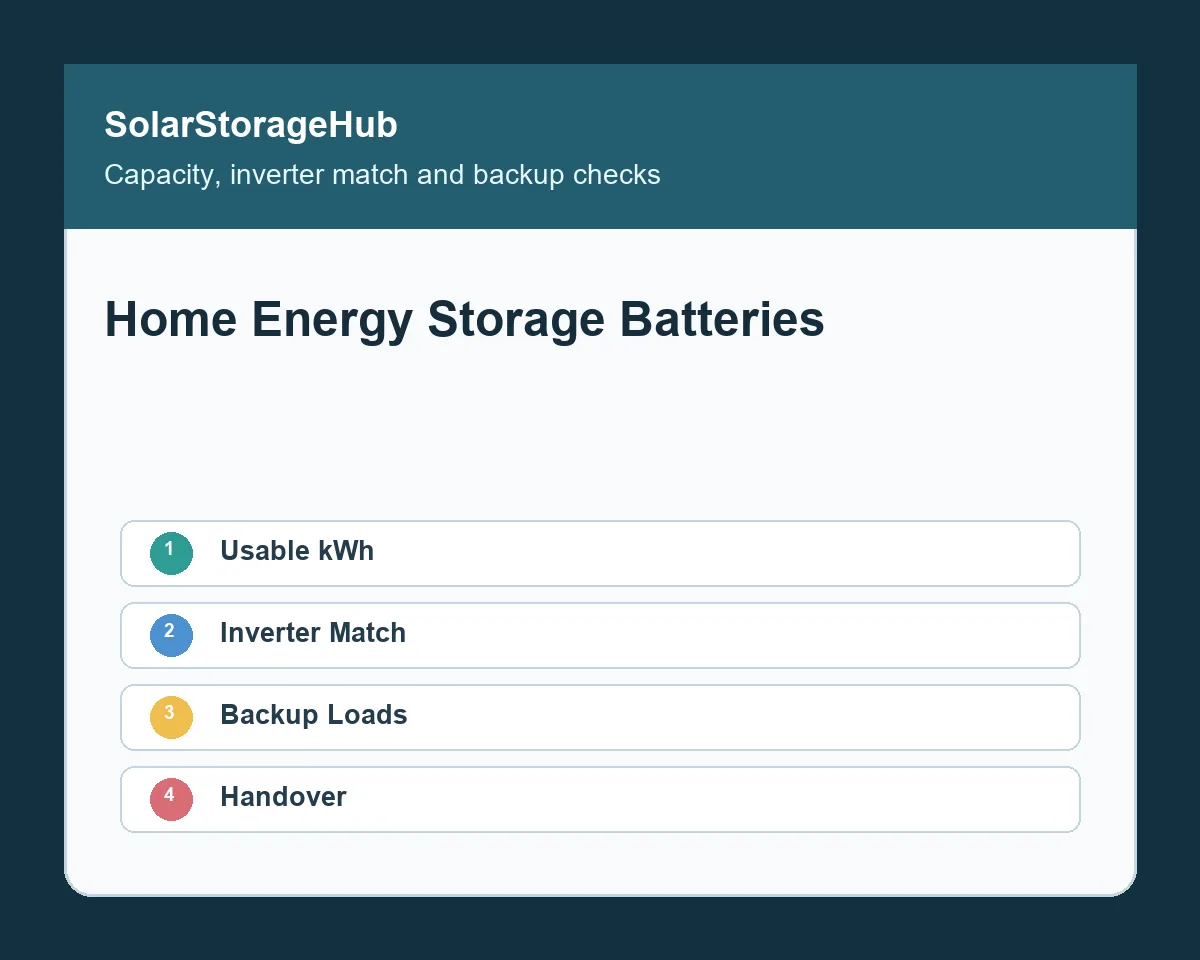 Home Energy Storage Batteries Checklist: Capacity, Inverter and Backup