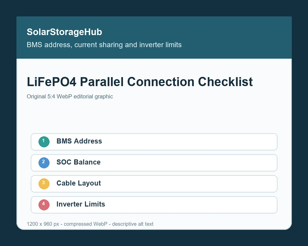 LiFePO4 Battery Parallel Connection Checklist: BMS Address, Current Sharing and Inverter Limits
