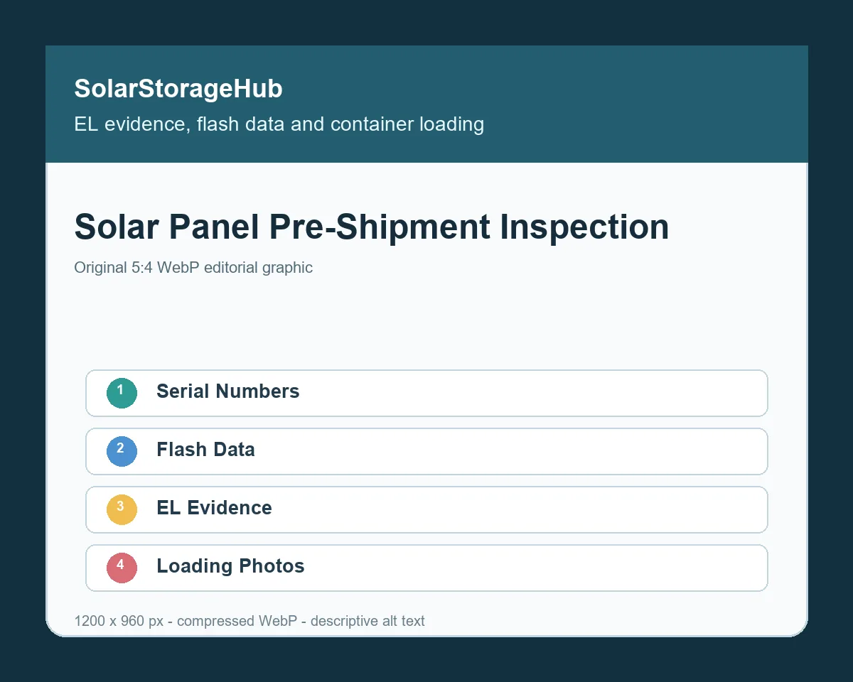 Solar Panel Pre-Shipment Inspection Checklist: EL Test, Flash Data and Container Loading