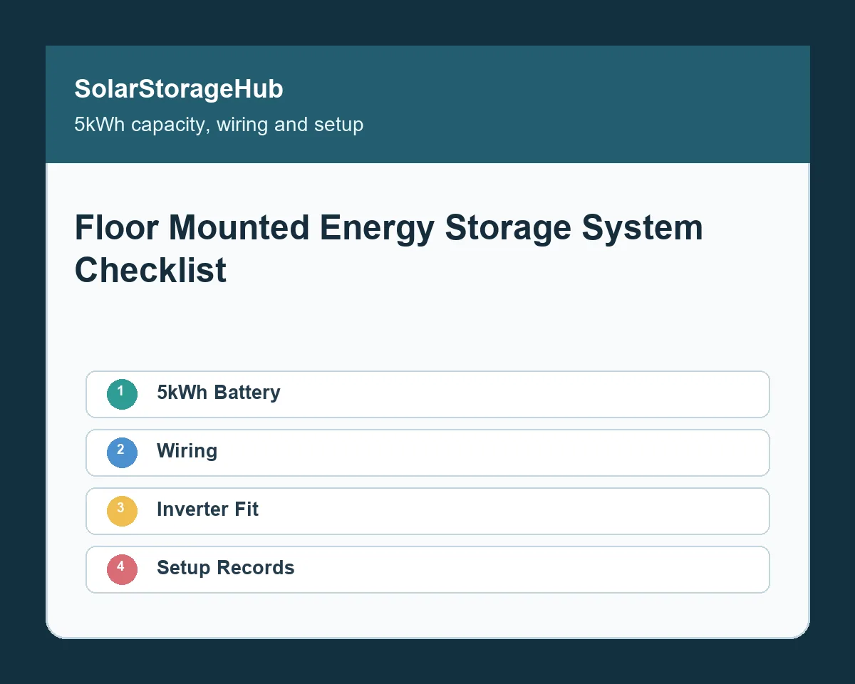 Floor Mounted Energy Storage System Checklist: 5kWh, Wiring and Setup