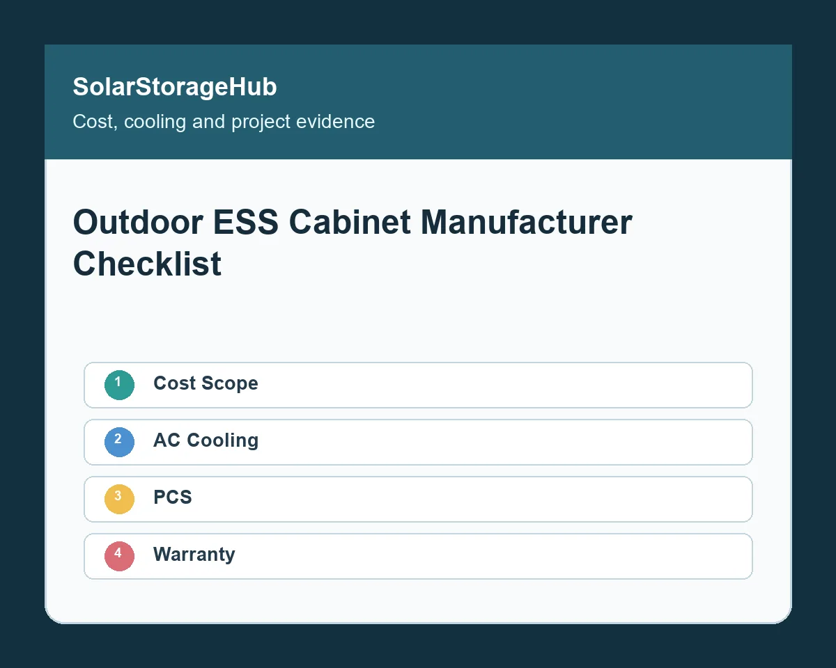 Outdoor ESS Cabinet Manufacturer Checklist: Cost, Cooling and Evidence